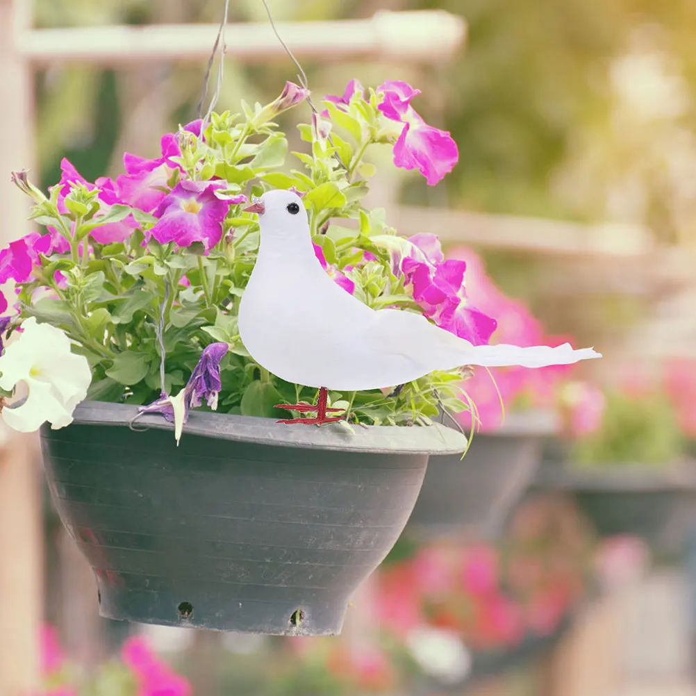 

4Pcs Simulation Dove Decor White Lifelike Pigeon Figurine Realistic Details Garden Decorative Peace Dove Outdoor naments Craft