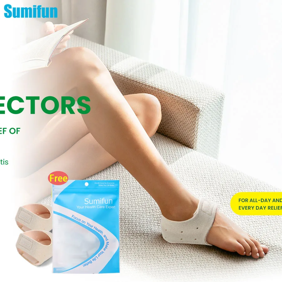 

2/4/6Pcs Beige Plantar Fasciitis Gel Heel Protectors Women Men Heels Spur Pain Relief Dry Cracked Heel Support Cushion Inserts