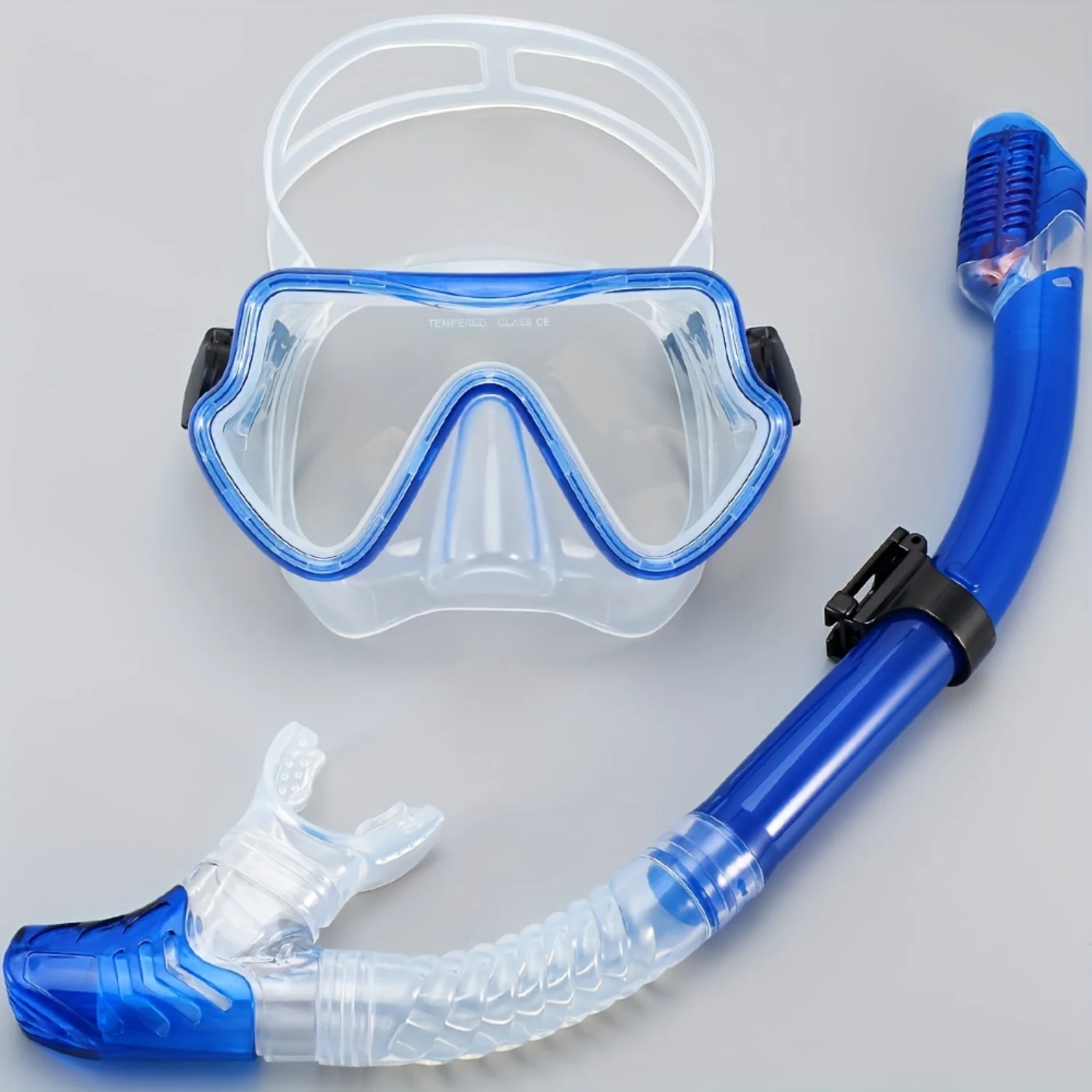 Set professionale di maschere per lo snorkeling per immersioni subacquee in silicone antiappannamento per adulti - Occhiali con montatura grande per attrezzatura per piscina