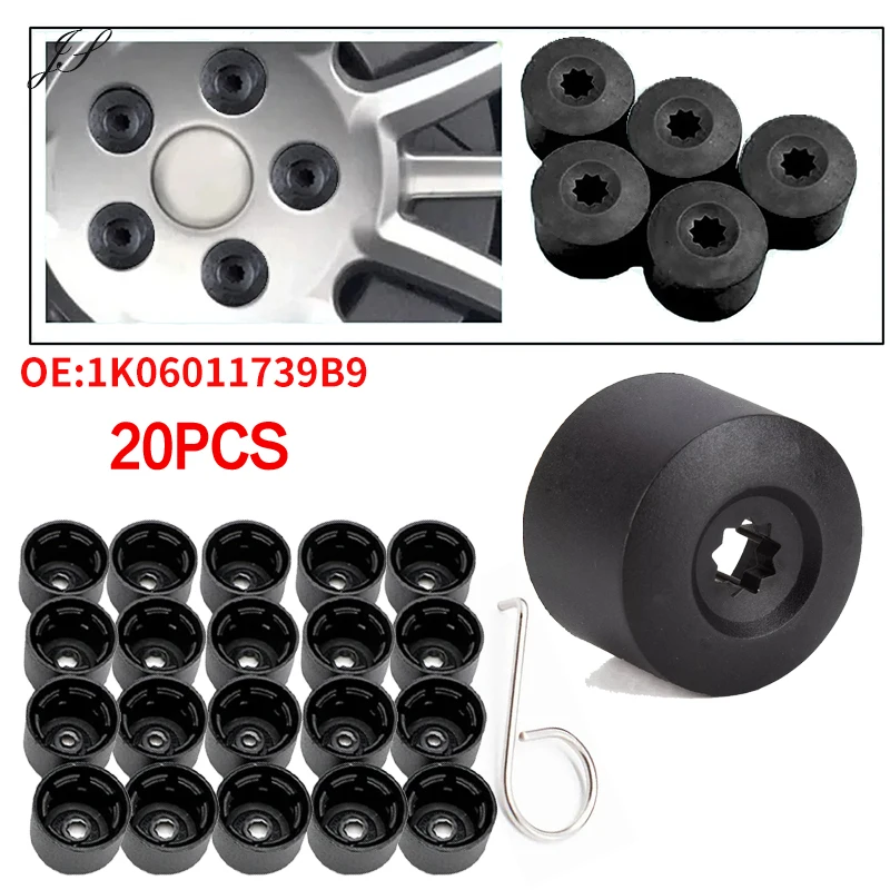 Couvercles de boulons d'écrou de moyeu de roue de voiture, pour VW Volkswagen Jetta Polo Tiguan Golf MK4 Passat B6 Seat Leon Ibiza, bouchons de vis de pneu, accessoires