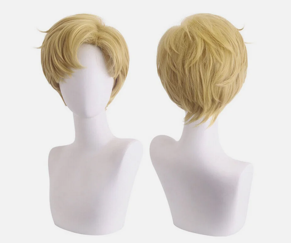 Haruka Ten'ou Sailor Uranus Cosplay Wigs 28cm Women Short Blonde Synthetic Hair