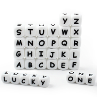 10Pcs 12mm Letters Silicone Beads English Alphabet Beads for Jewelry Making DIY Bracelet Personalized Name Chain Gift BPA Free