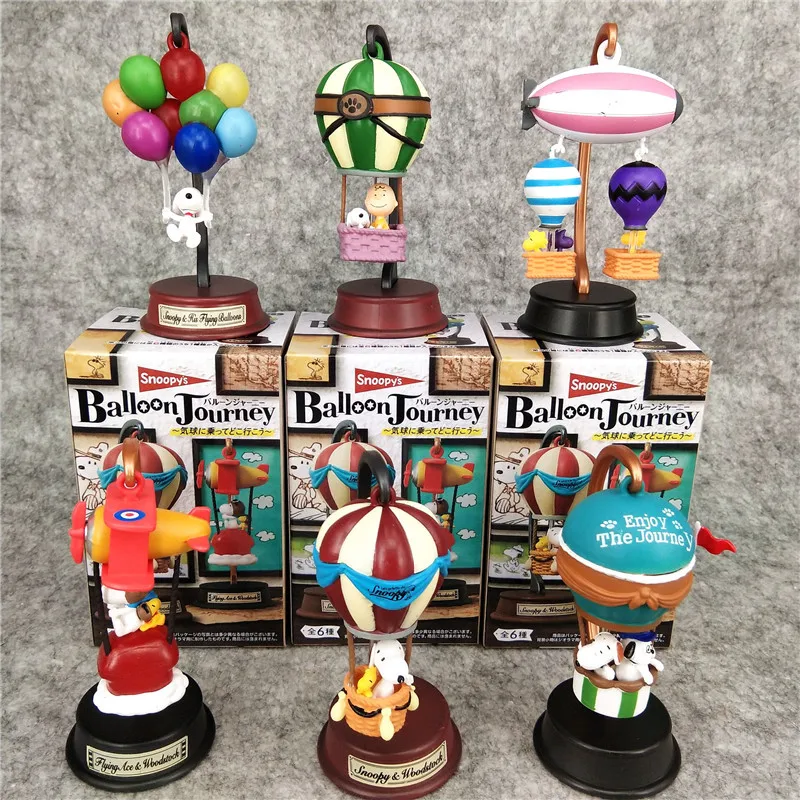 Anime Snoopy Actionfiguren Heißluftballon Blind Box Spielzeugmodell Sammlung Desktop-Ornament Kindergeburtstagsgeschenke