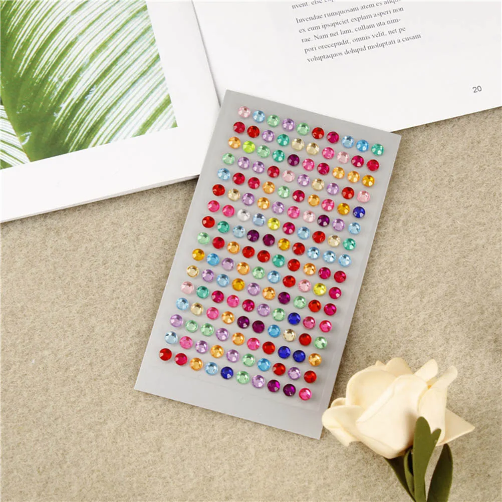 

12 Sheets Acrylic Crystal Shiny Jewel Rhinestone Stickers for Crafts Colorful Decor Scrapbooks Picture Frames Cell Phones H made