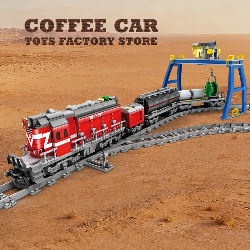 MOC City Power Train Bricks Toys High-tech Rail Transit Locomotive Blocks Railroad Car Subway Building Model Adult Birthday Gift