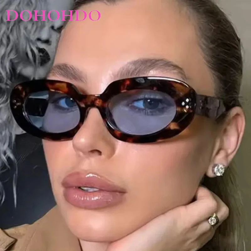 

Retro Small Oval Trendy Rice Nail Decorate Women Sunglasses Brand Design Men Sunglass Outdoor Shade Drive Travel Eyewear UV400