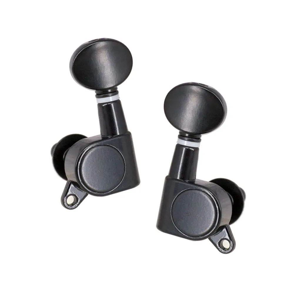 6PCS Durable Metal+Plastic Guitar Tuning Pegs Black Color 6 Right Tuning Keys Sealed Machine Heads For Electric Guitar