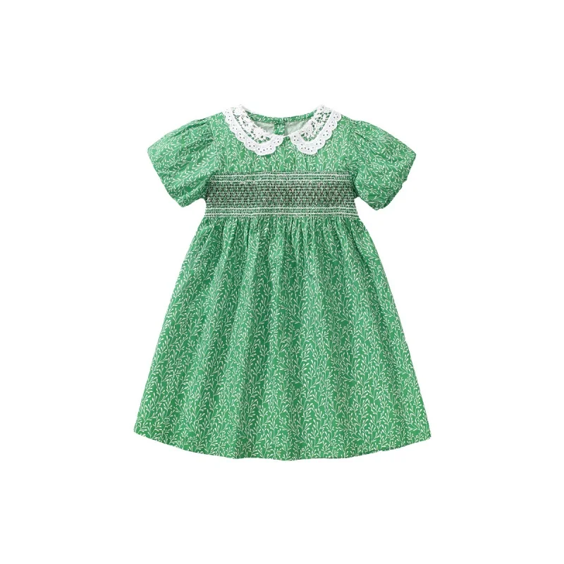 

Children's Clothing Girls' Dress Short-Sleeved Summer Clothes Children's Princess Dress Pure Cotton Children ShirtBaist