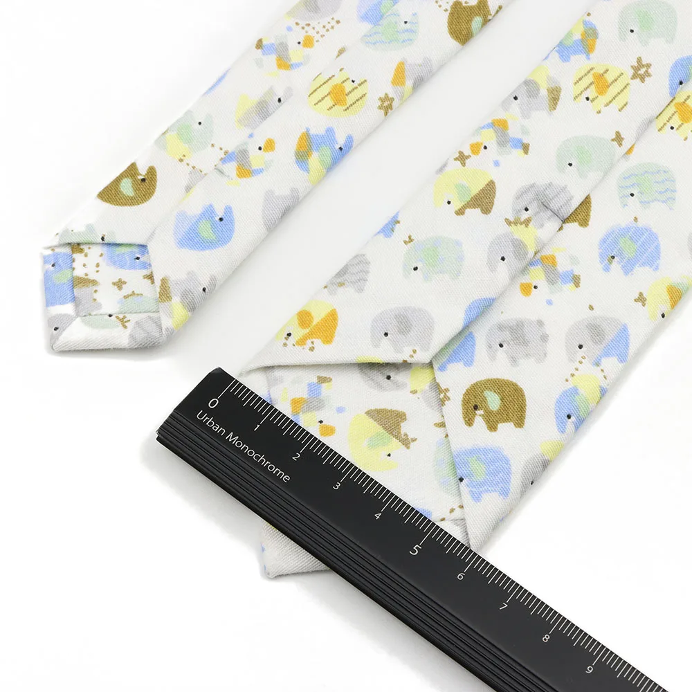 Fashion 6cm Men's Cotton Tie Elephant Chicken Pineapple Pattern Office Wedding Business Necktie Daily Wear Accessories Gifts