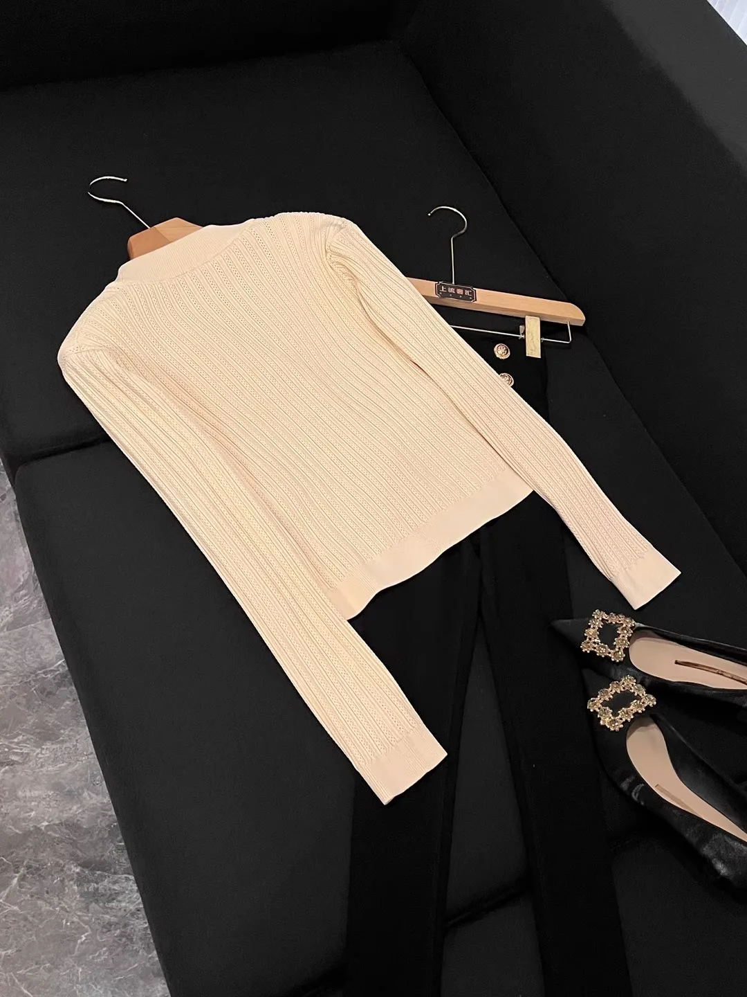 

Faionable Knitted Sweater Top Women's Ele Lady Sle Winter 2025 New Arrival Chinese Production Long Sve ort Coat