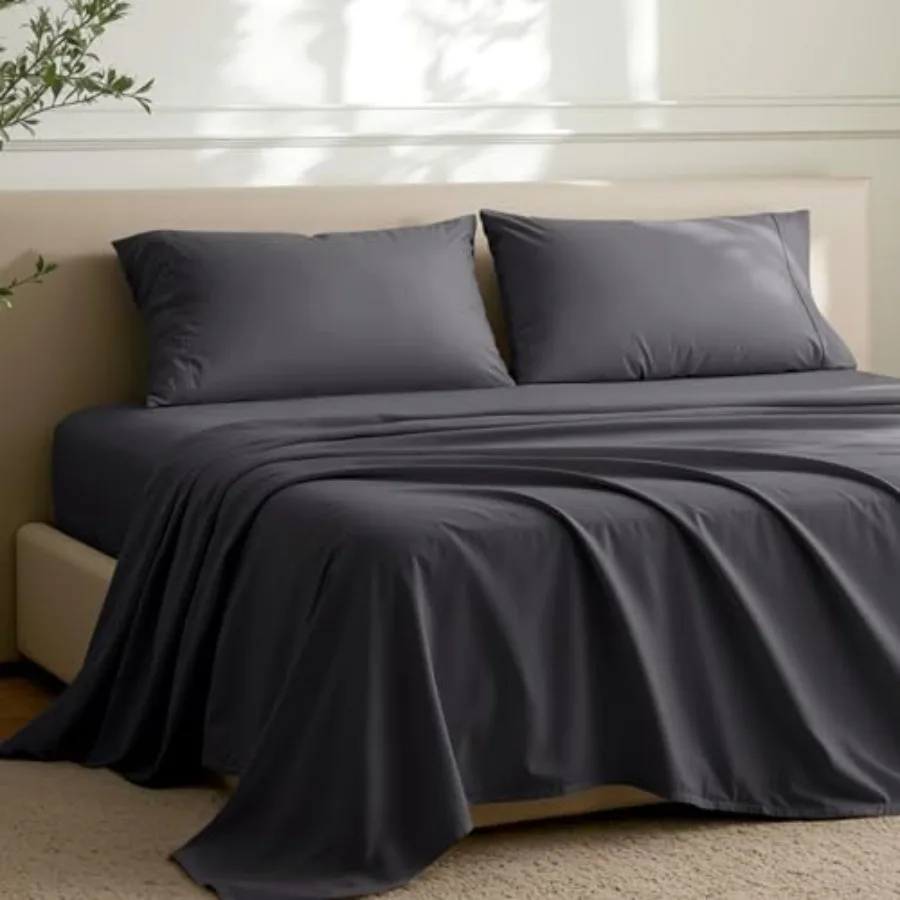 

Sheet Set - Hotel Luxury - Deep Pockets - Double Brushed Microfiber for Softness - Easy Fit - 4 Pcs Set - Bed Sheets with Envel