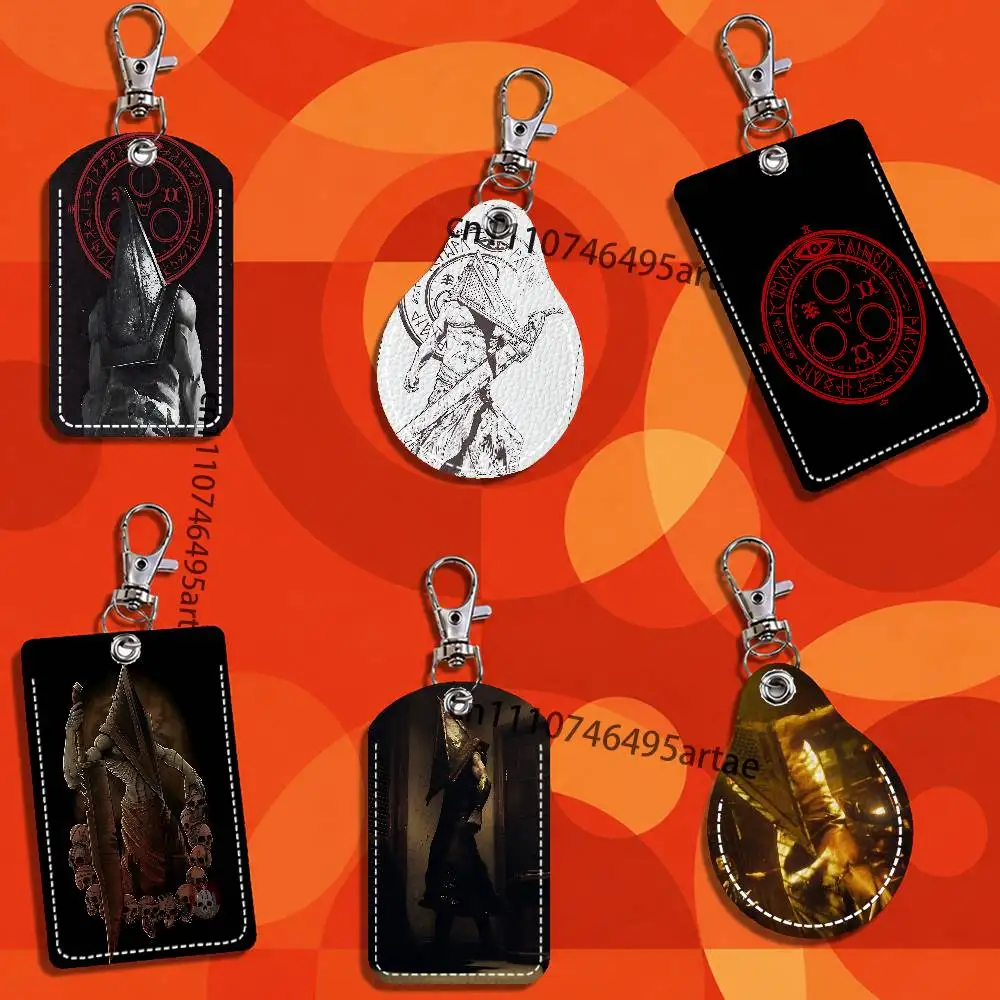 S-Silent Hill 2 P-Pyramid Head Card Keychain Fashion Pendant Bag ID Door Card Case Bus Card Cute Adult