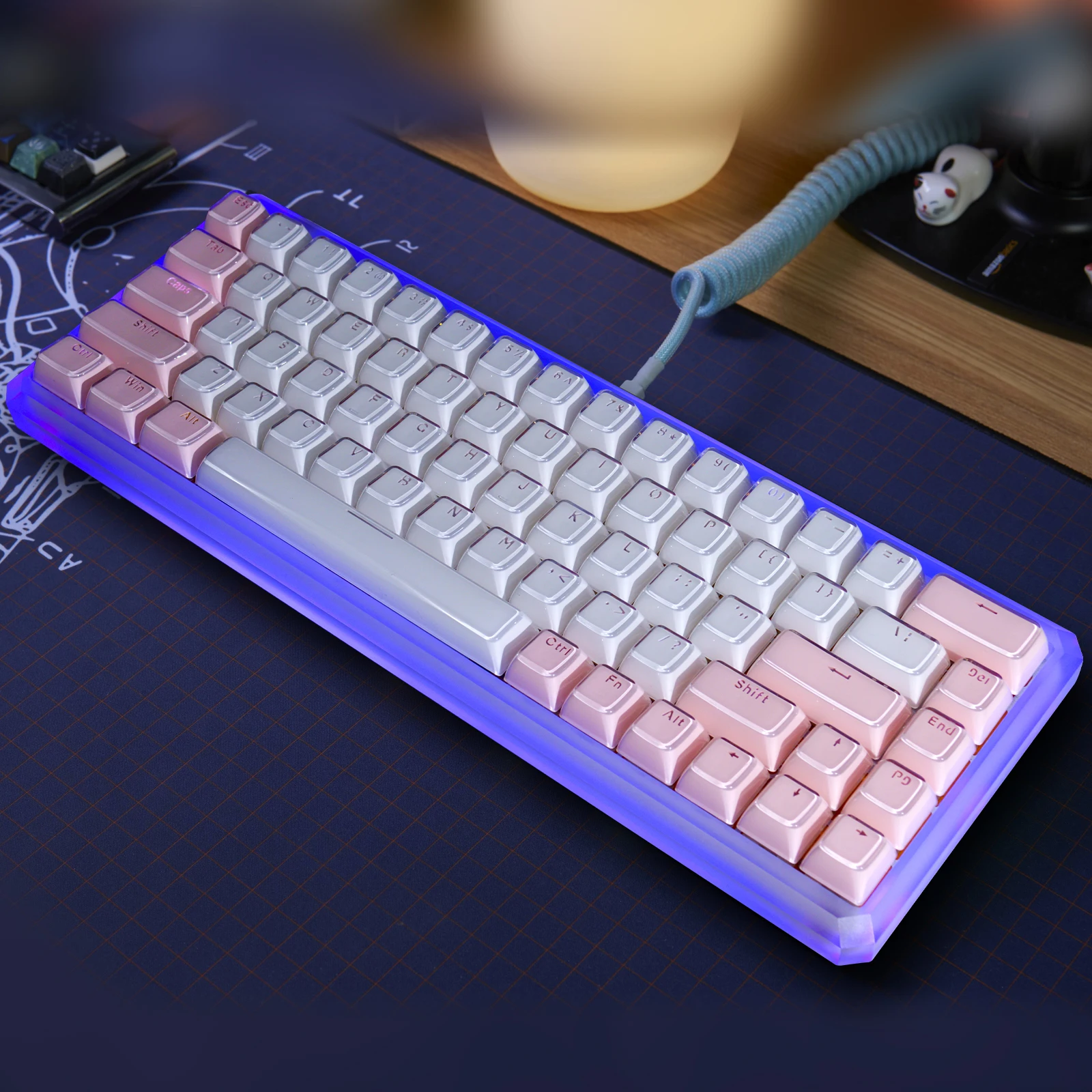 Imagem -03 - Conjunto de Teclado Ice Crystal Rgb Backlit Keycaps Perfil Cereja Teclados Mecânicos Ansi Padrão Layout Iso