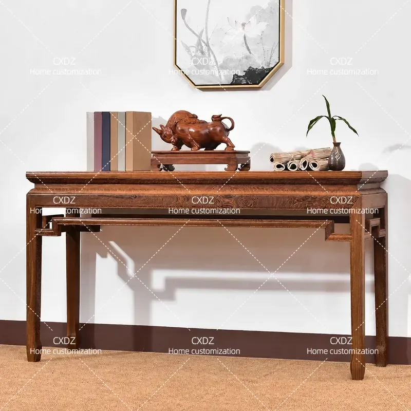 Chinese Antique Style Solid Wood Table Simple Household Furniture Zhongtang God Table Flat Head Case for Living Room Decor
