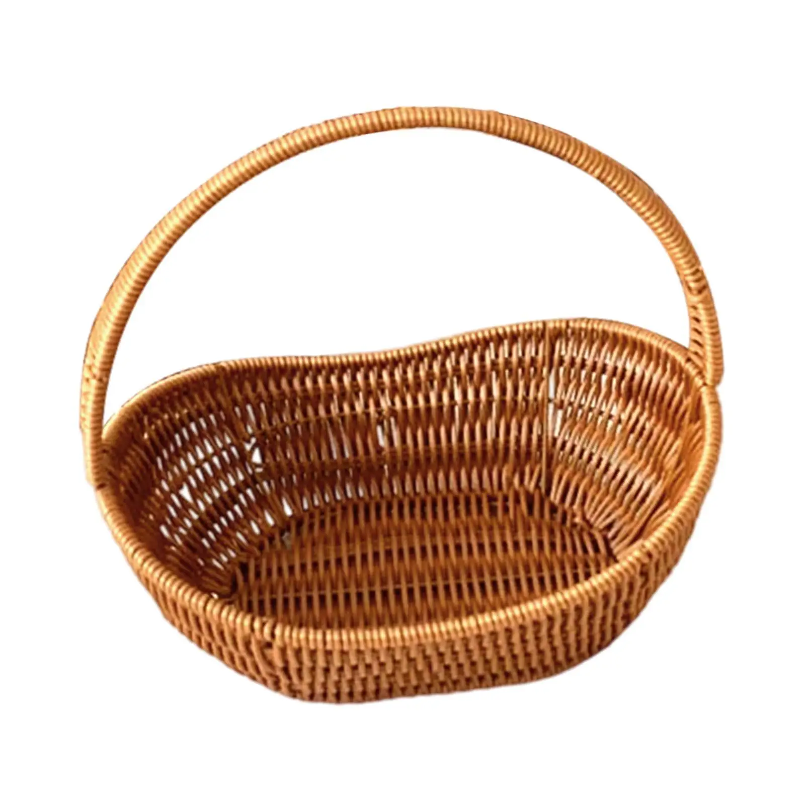 PP Material Picnic Storage Basket, Woven Basket for Food Or Small Items, Easy to Clean, Lightweight,