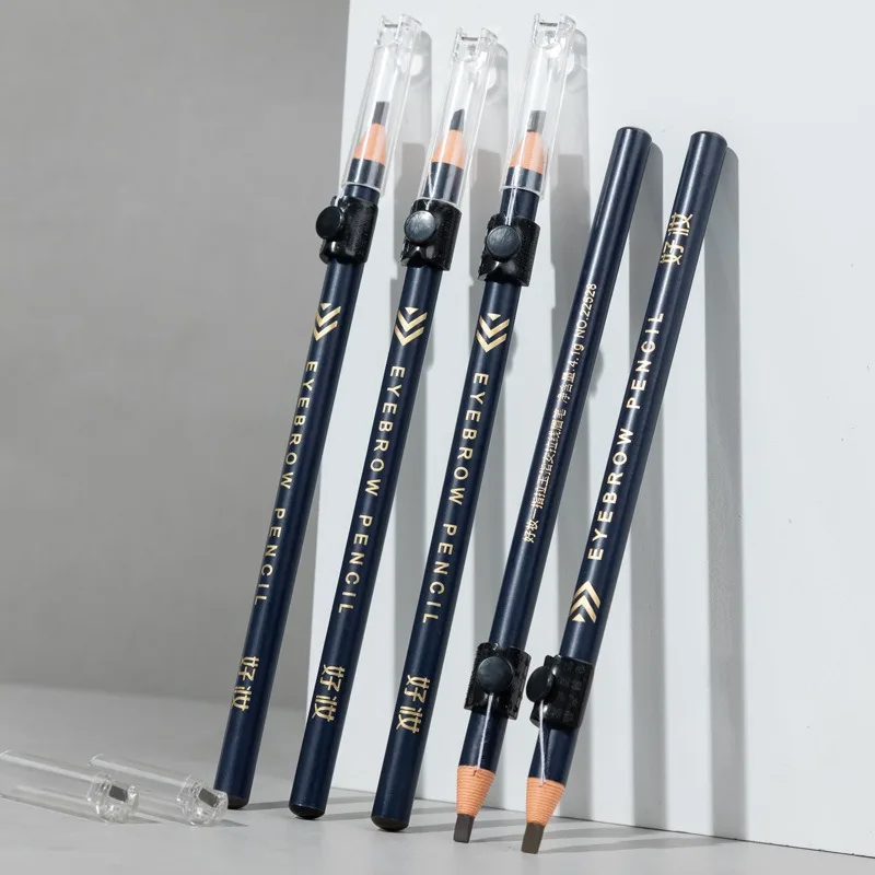 قلم الحواجب الجديد من Haozhuang مقاوم للماء والعرق، شكل الشفرة، متين وغير يتلاشى