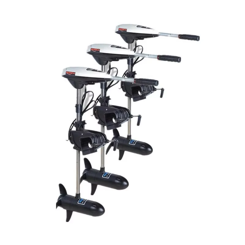 Hangkai'S New 12v 55lbs Thrust Electric Outboard Towing and Fishing Motor, Inflatable Fishing Boat, New Condition Engine