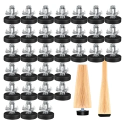 32 PCS M6 Thread Adjustable Furniture Levelers Screw In Chair Feet Adjustable Furniture Feet Leg Levelers Durable Easy To Use