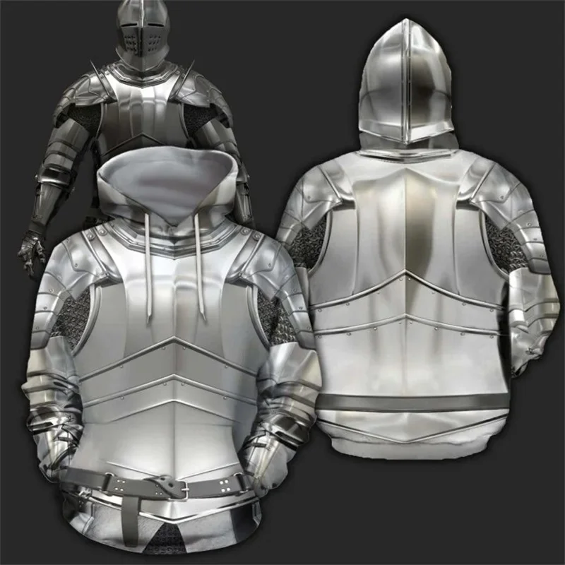 

3D Samurai Printing Hoodies For Men Armor Knights Graphic Hooded Hoody Kid Fashion Cool Sweatshirts Winter Harajuku Top Pullover