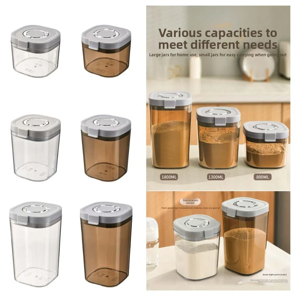 Lata de café en grano, tarro de leche en polvo con cuchara raspadora, caja sellada de alimentos reutilizable, contenedor hermético apilable de calidad alimentaria para granos