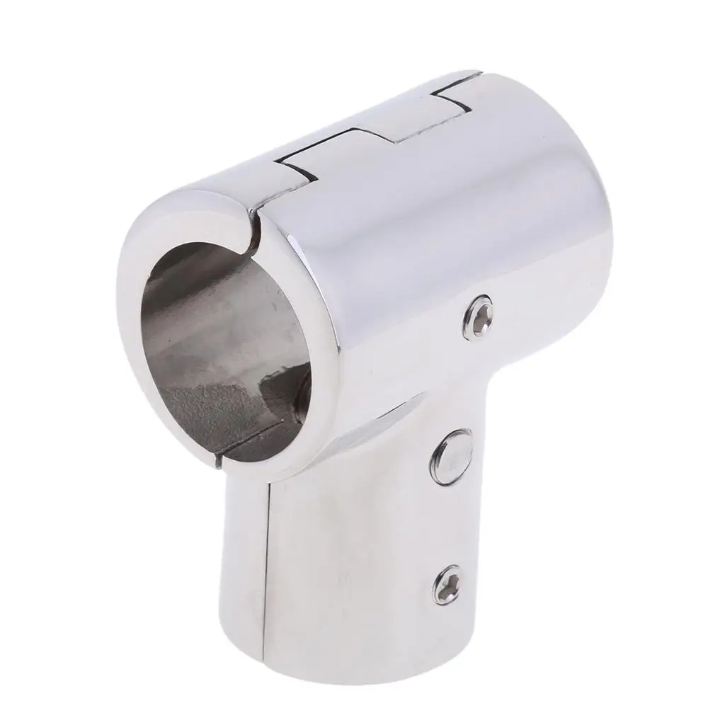 Stainless Steel Boat Handrail Tee Fitting 3 Way 25mm Marine Grade Rail Bracket for Yacht Kayak