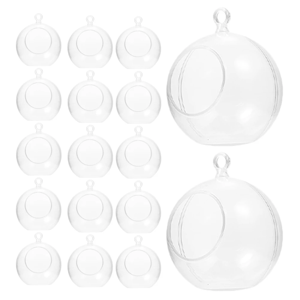 

20pcs Clear Plastic Baubles Transparent Fillable Ornament Balls Shatterproof Hanging Decorations For Christmas Wedding Party Diy