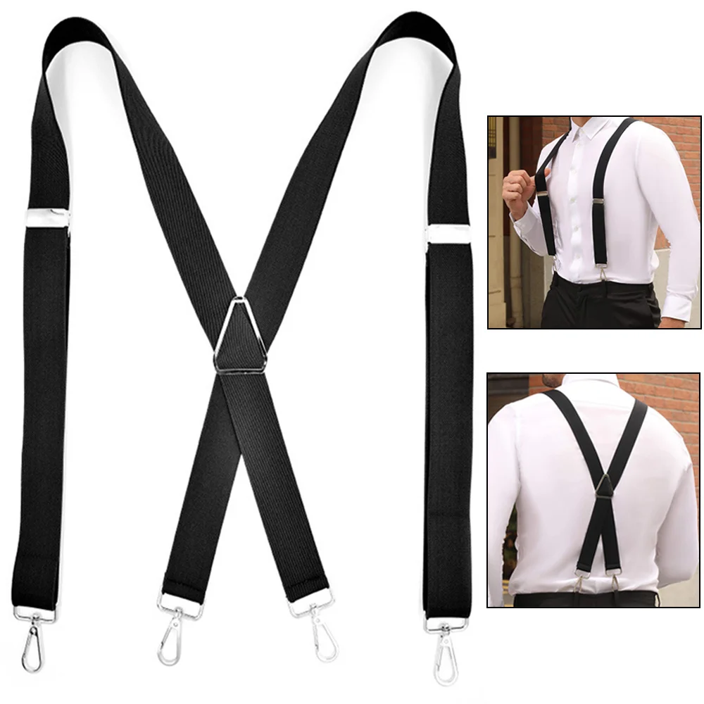 Suspenders for Men Heavy Duty Big and Tall 3.5cm X-back 4 Swivel Hooks Adjustabel Elastic Work Suspenders Trouser Braces