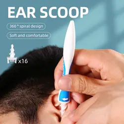 16 Ear Cleaning Set Ear Scoop Cleaning Ear Wax Silicone Soft Spiral Beauty Care Gadget Portable Personal Hygiene Set