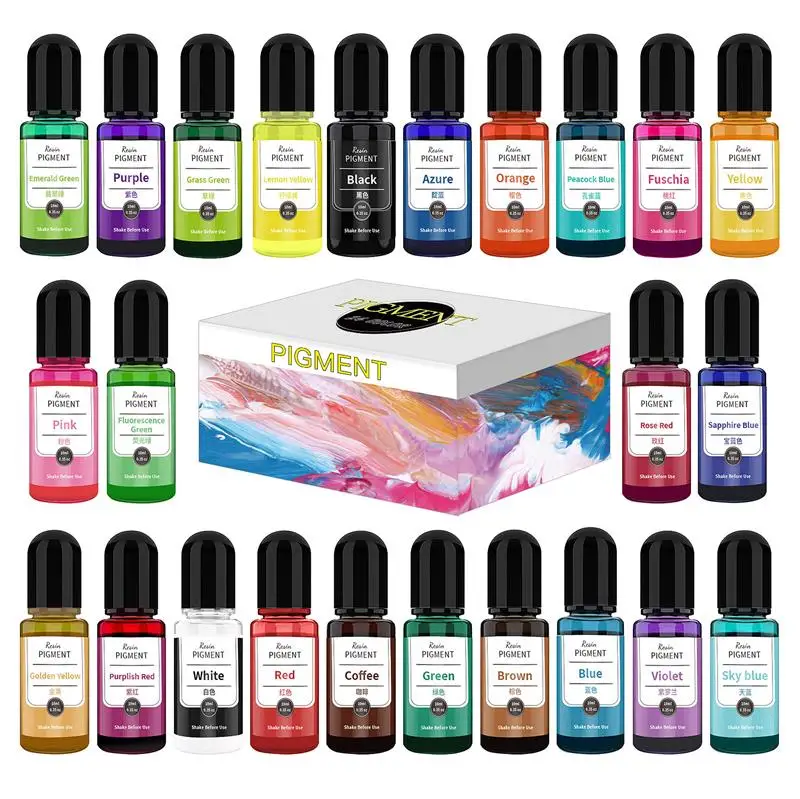 10ml Crystal UV Epoxy Resin Pigments 24 Color DIY Resin Crafts Liquid Dye Gem Oily Colorant Alcohol Ink Dye Jewelry Making