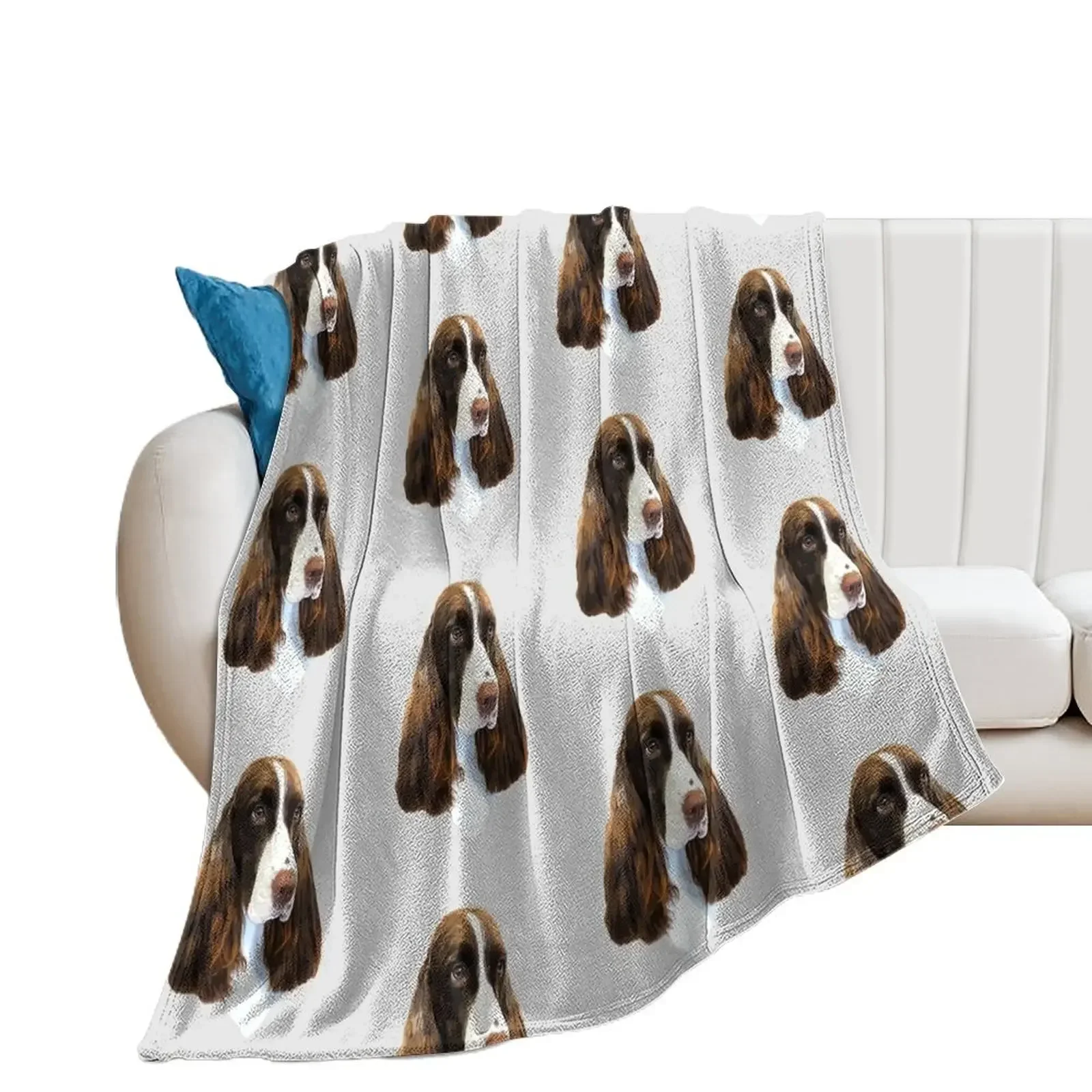 Springer Spaniel Liver and White Throw Blanket Cute Plaid Extra Large Throw Blankets