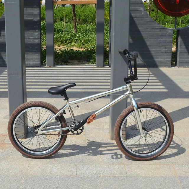 20インチbmxパフォーマンスバイク,シティバイク,高炭素鋼フレーム,リアブレーキ付き,電気メッキ,シルバー - AliExpress