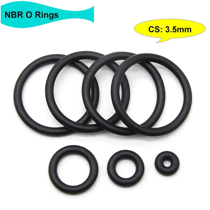 

10/50Pcs Black NBR O Ring Gasket Thickness CS 3.5mm OD 10~285mm Nitrile Rubber Round O Type Corrosion Oil Resist Sealing Washer