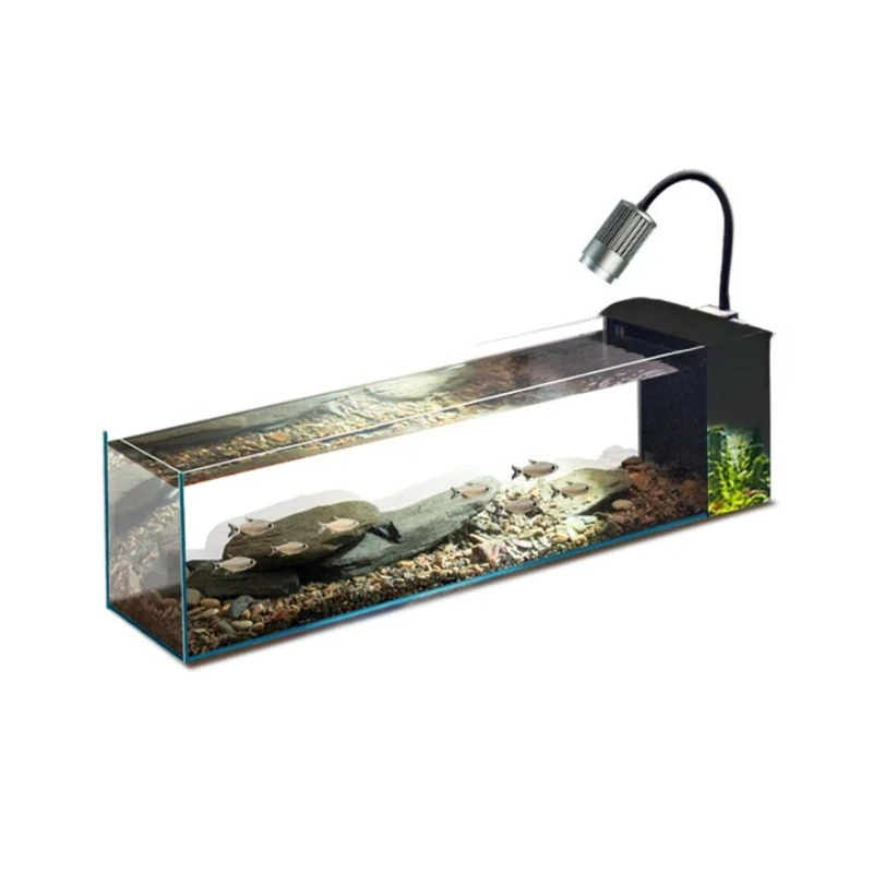 Gold crystal ultra white glass side filter desktop stream tank self