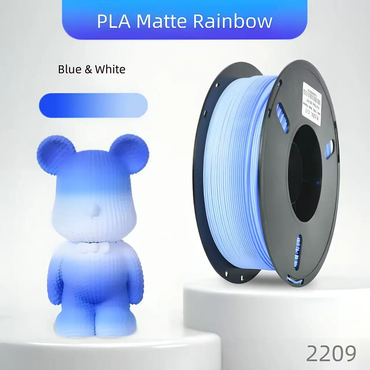 

Rainbow gradient filament 3D Printer Filament 1.75mm 1kg. PLA Matte finish smooth printing with dimensional accuracy +/- 0.02mm