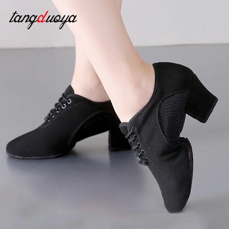 Zapatos de baile latino para mujer, zapatillas de baile de salón, Jazz, Salsa, tacones altos, entrenamiento, Tango moderno