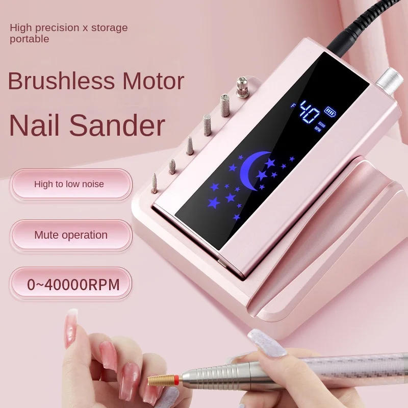 Brushless 40000RPM Electric Nail Drill Machine 85W Handle Manicure Portable Polishing Tool Nail Drill Rechargeable Nail Art