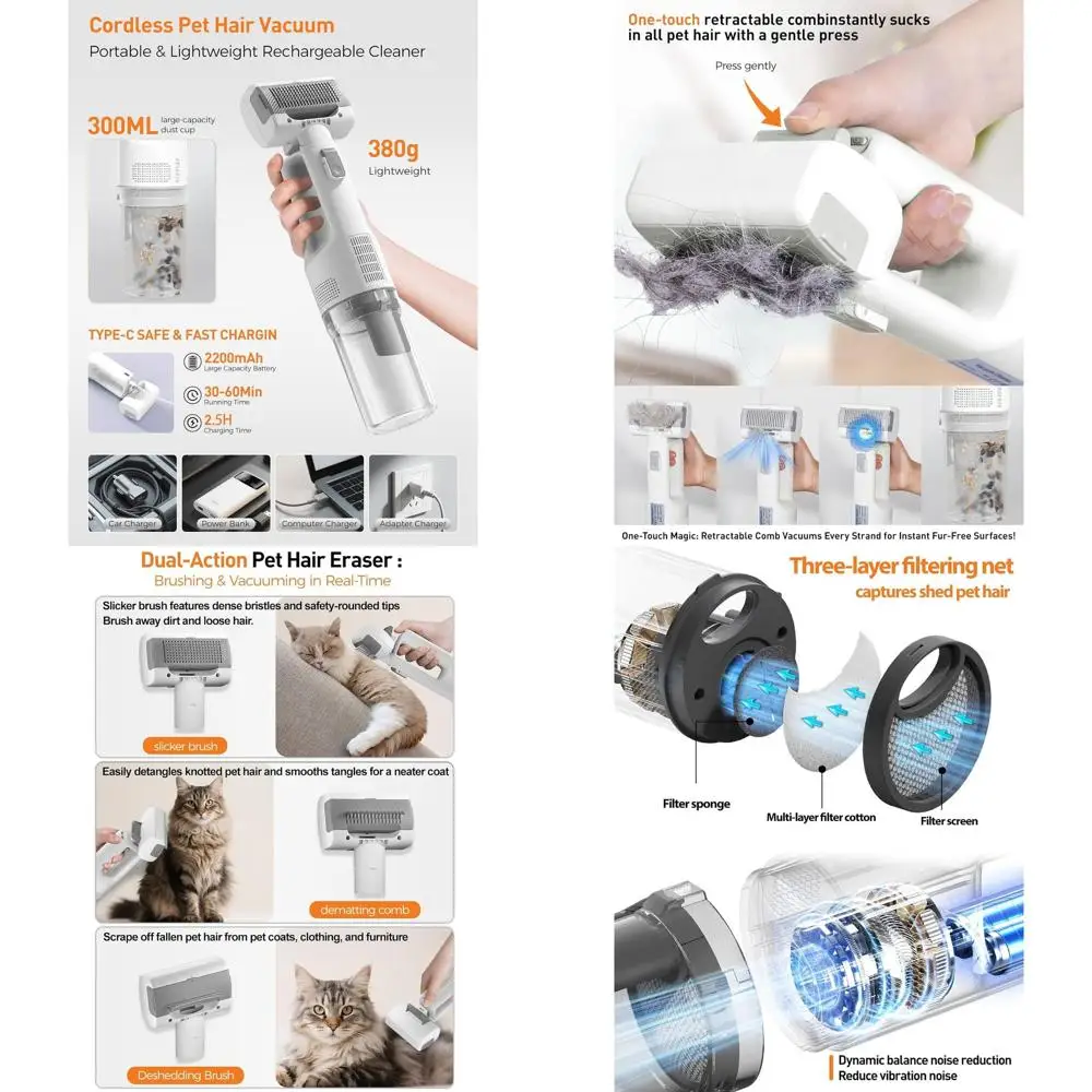 

Набор для удаления шерсти домашних животных: щетка-пуходерка и расческа для распутывания шерсти для собак и кошек