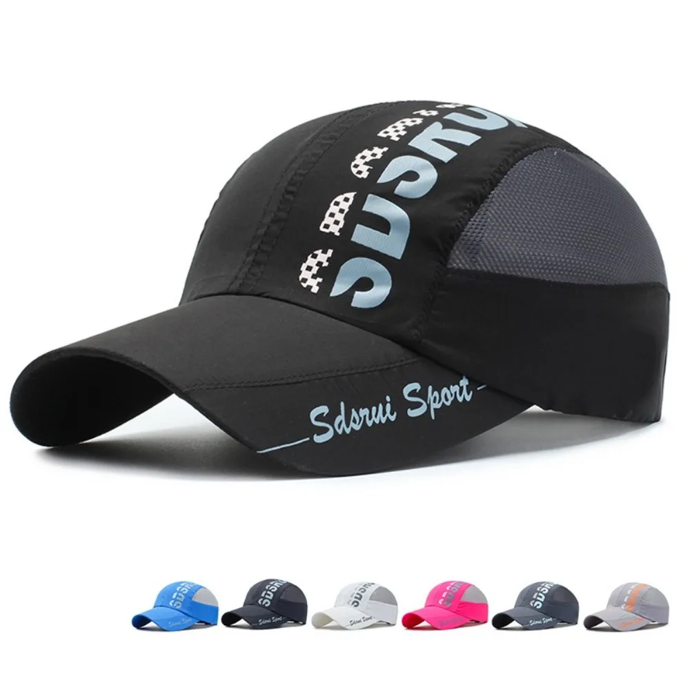 Gorra de béisbol de malla de ala ancha Unisex, gorra transpirable de secado rápido con visera, sombreros ajustables de Hip Hop para deportes al aire libre