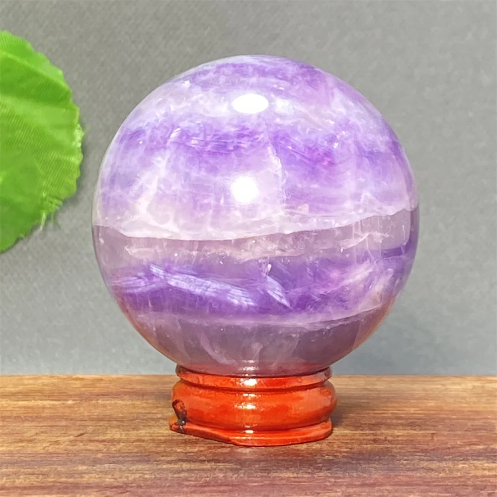 Natural Gemstone Colored Fluorite Crystal Ball Polished Reiki Massage Energy Sphere Chakra Witchcraft Home Decor + Base