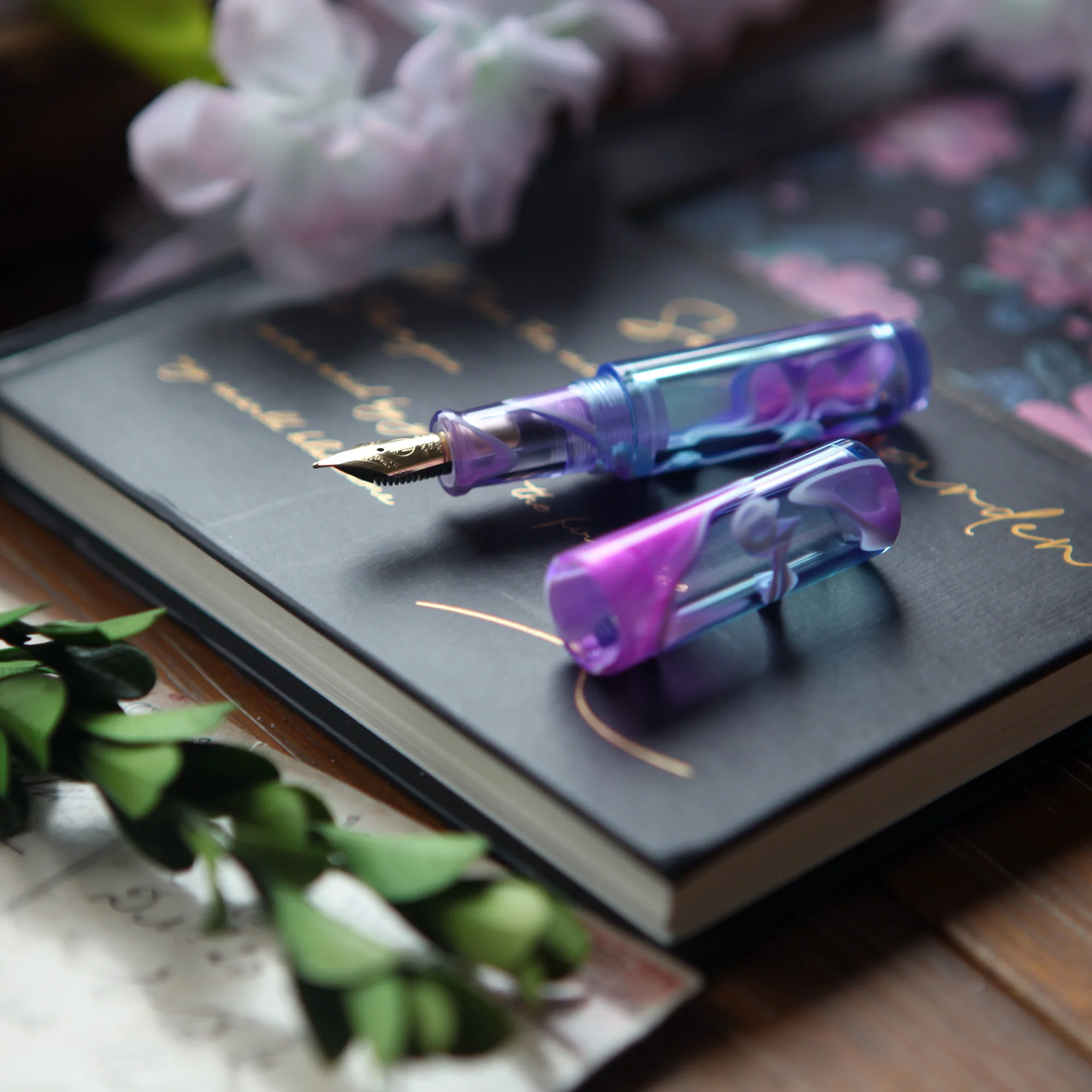 

Portable Mini Short Transparent Resin Practice Ink Fountain Pen