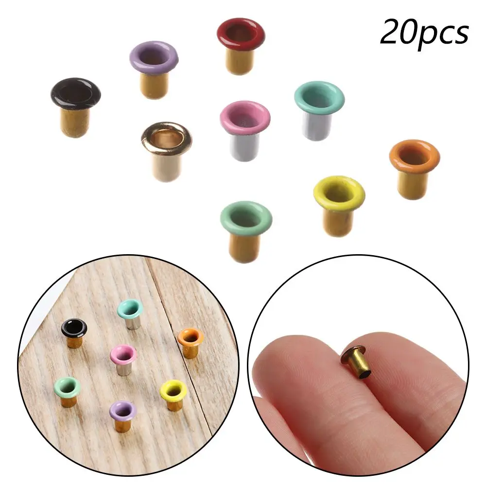 20PCS Colorful Mini Eyelet Buttons For DIY Doll Belt Buckles Metal Buckle Snap Buttons Bag Shoes Clothes Accessories 1mm/2.5mm