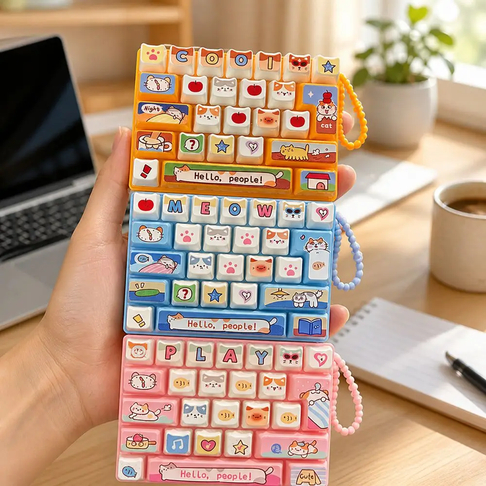 Cute 26-key Keyboard Keychain Clear Key Sounds Hanging Loop Press Button Pressable Keys Keyboard Gifts
