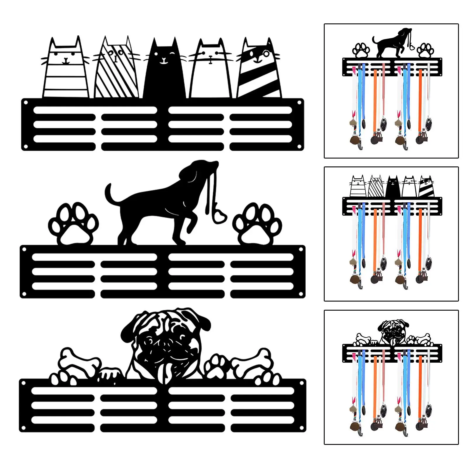 Iron Wall Mount Medal Holder Display Rack Hanger Frame Shelf for Football Soccer Running Race Award Gymnastics Gym Decor