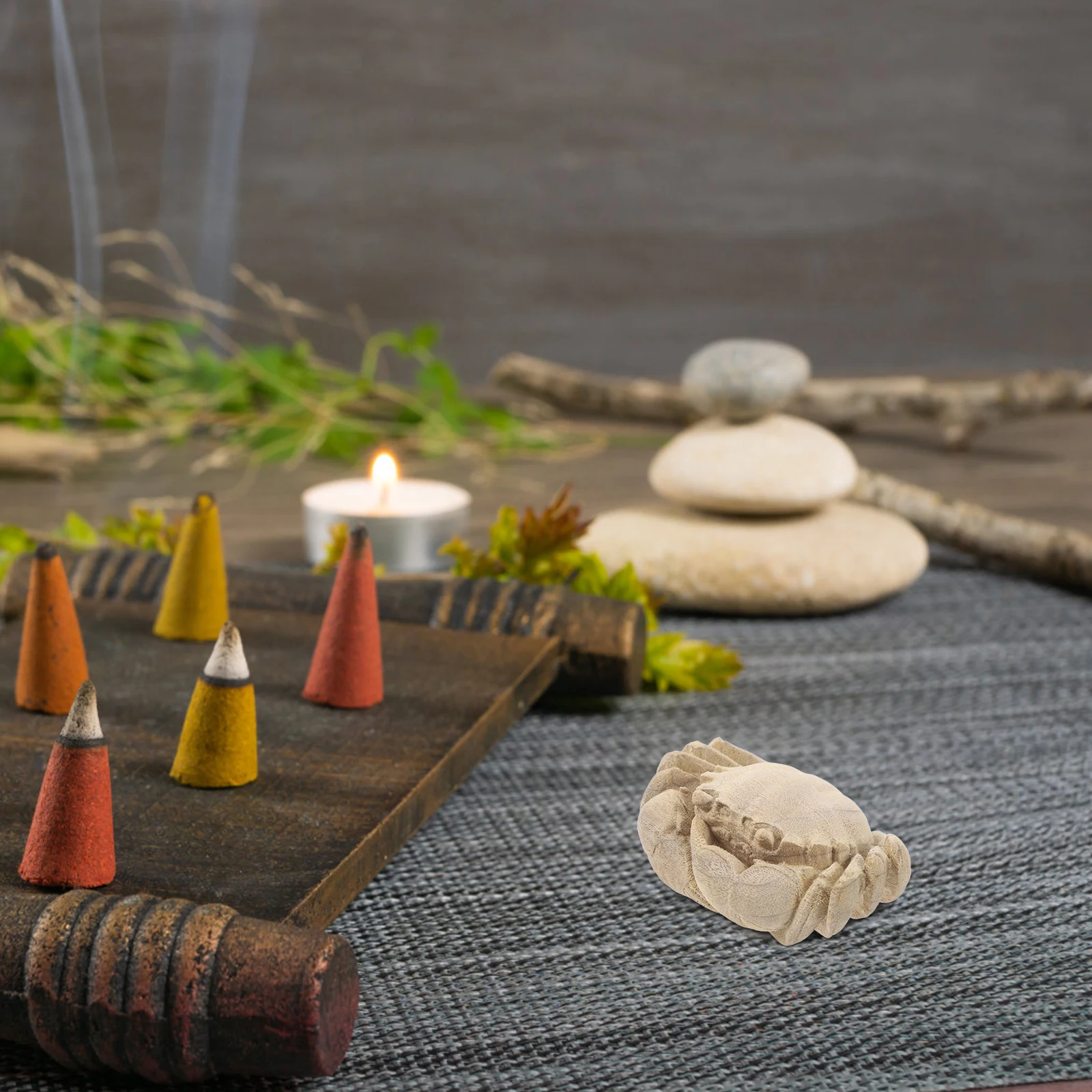 

Crab Tea Pet nament Wood Crafts Desktop Decoration Vintage Statue H Piece Toy Safe Long Lasting Perfect Gift Children