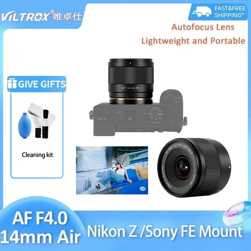 

VILTROX 14mm F4.0 Air Auto Focus Full Frame Ultra-wide Angle Prime Lens for Sony FE Mount A7iii A7cii ZVE10 FX3 Nikon Z Z5 Z6II