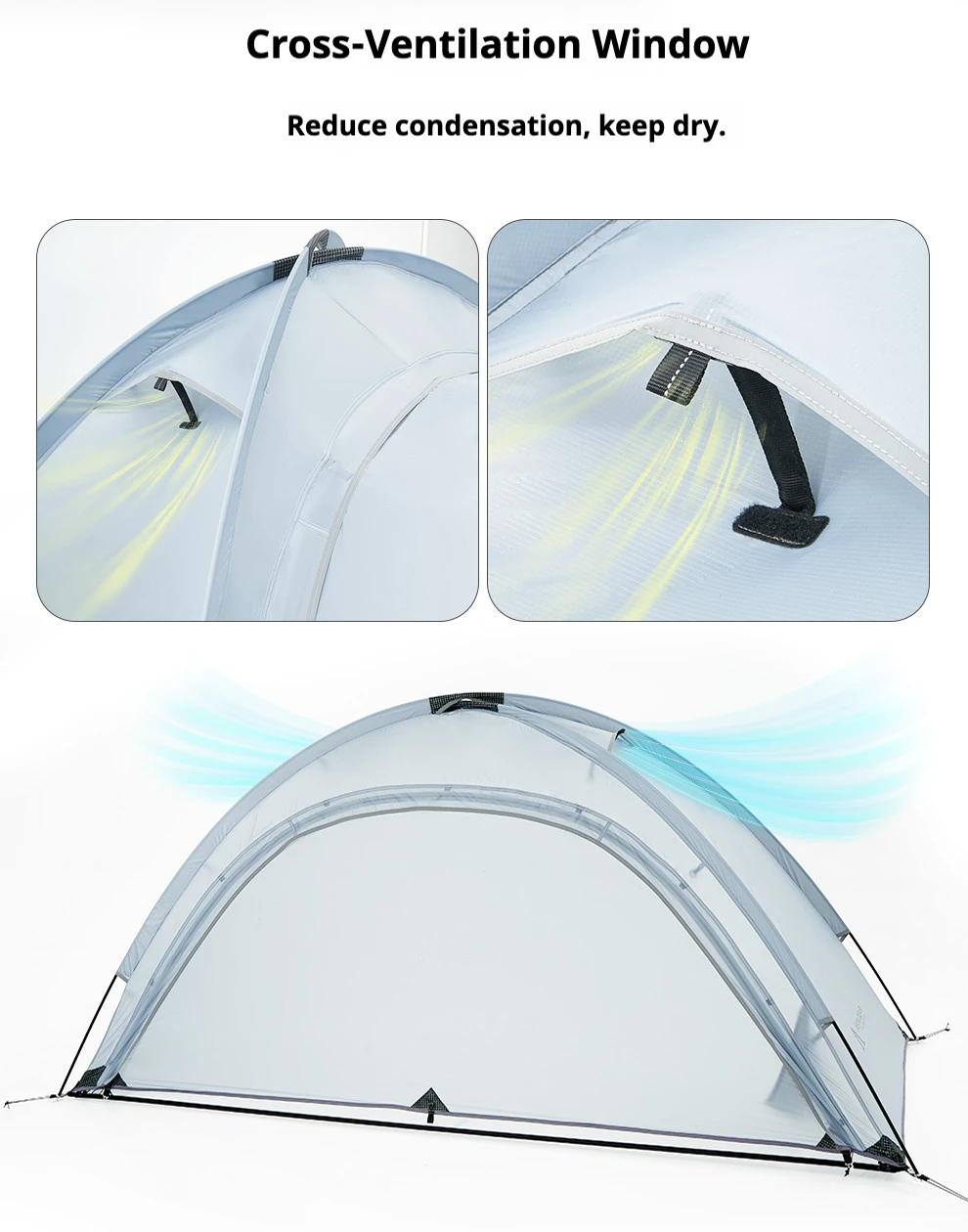 ASTA GEAR Yunshan 1-Doppelschichtzelt – Ultraleichtes, mit Silikon beschichtetes Einzelzelt für Bergsteigen, Wandern und Schneemontage – Detail 12