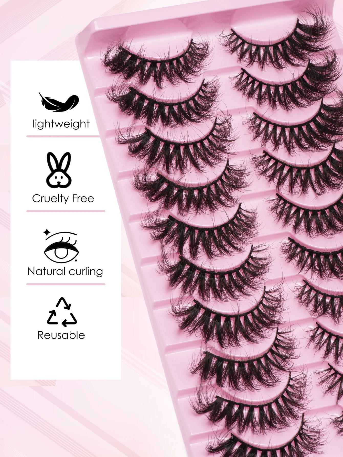 New 10 Pairs 3D Mink Lashes Soft Faux Fluffy Eyelashes Extension Full Thick Wispy Fake Eyelash Dramatic False Eyelashes Makeup