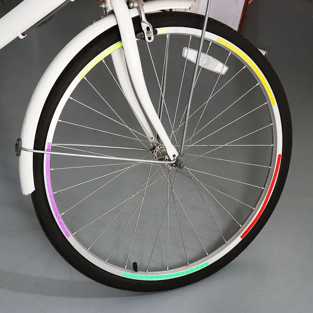 1/5Pcs New Accessories Fluorescent Bicycle Car Motorcycle Decal Wheel Rim Reflective Stickers