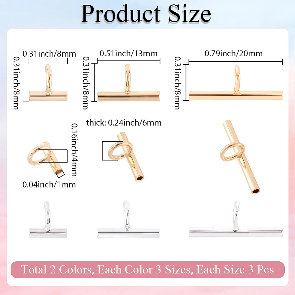 1 Box 18Pcs 6 Styles Pin to Pendant Converter Necklace Brooch Adapter Gold Silver Metal Brass Changing Brooches Pins Loop