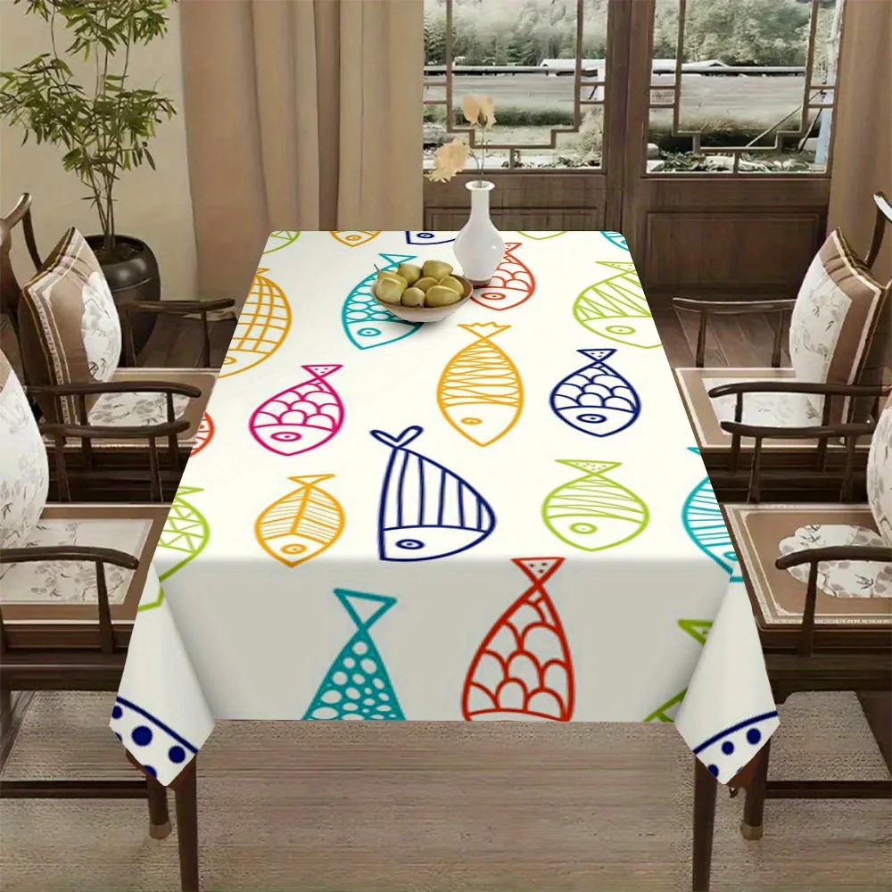 VIKAMA, Manteles De Mesa con diseño De peces subacuáticos vibrantes, Mantel De Picnic para acampar al aire libre, decoraciones para fiesta De Picnic en la playa